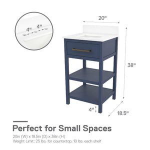 RealRooms Pisa 20" Bathroom Vanity - Navy