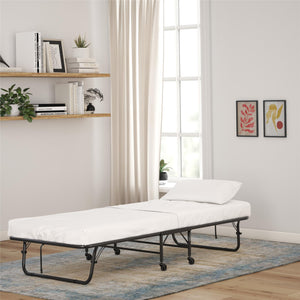DHP Folding Cot Guest Bed with 5" Mattress - Black - Twin