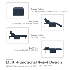 RealRooms 4-in-1 Sofa, Blue Linen - Blue