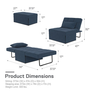 RealRooms 4-in-1 Sofa - Blue