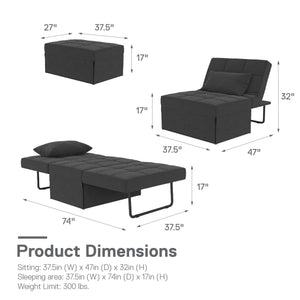 RealRooms 4-in-1 Sofa - Gray
