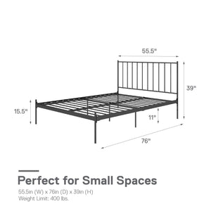 RealRooms Ares Metal Bed - Black - Full