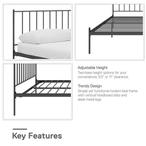 RealRooms Ares Metal Bed - Black - Full