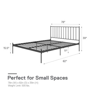 RealRooms Ares Metal Bed - Black - King
