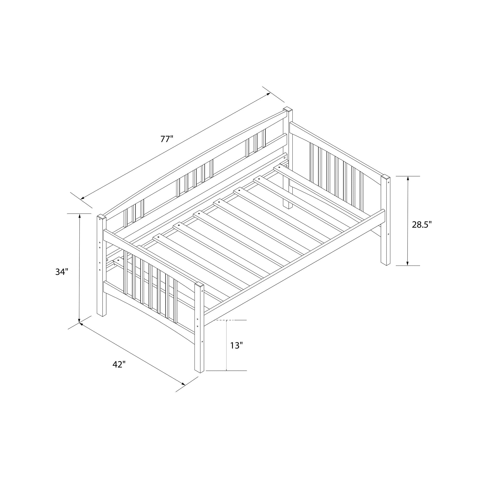 DHP Kayden Wood Daybed - White