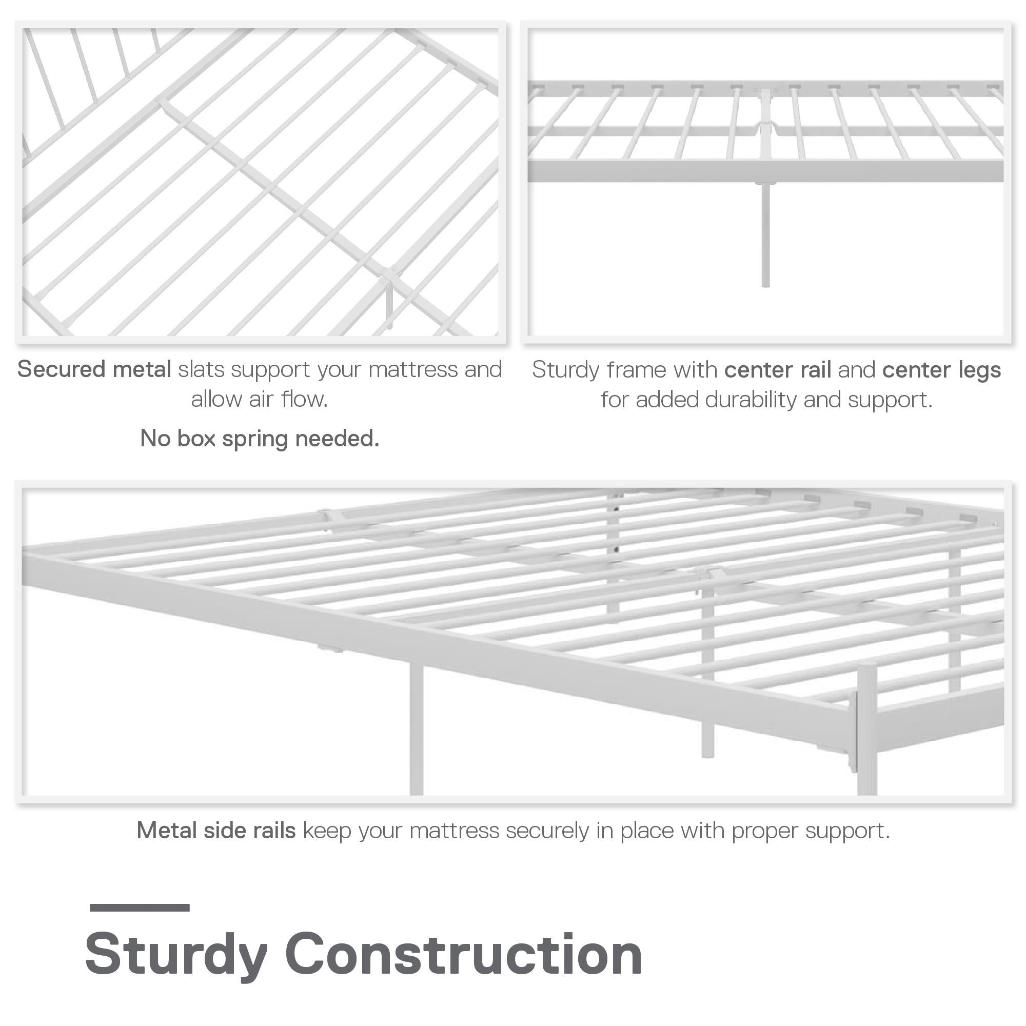 RealRooms Ares Metal Bed - White - Queen