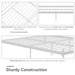 RealRooms Ares Metal Bed - White - Queen