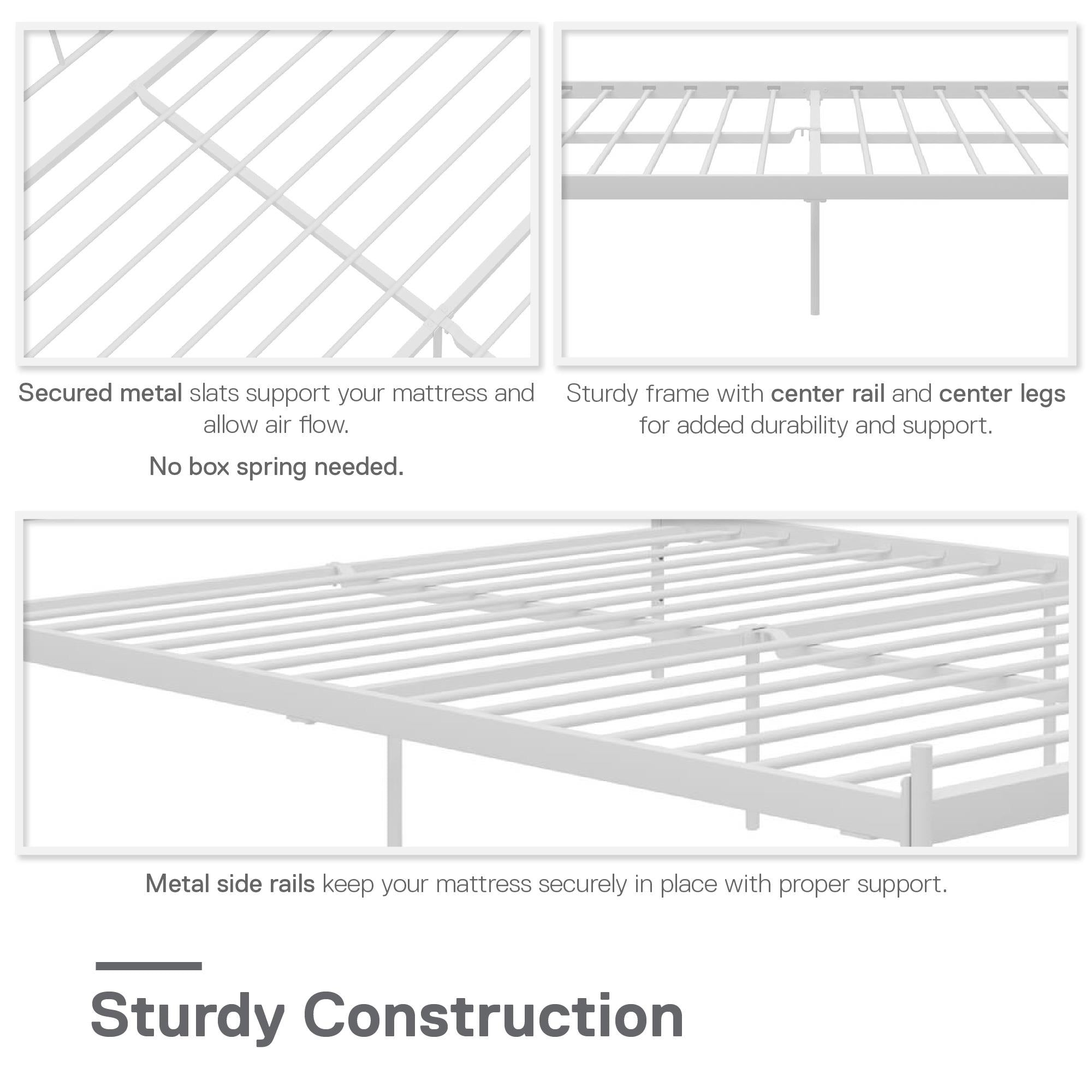 RealRooms Ares Metal Bed - White - King