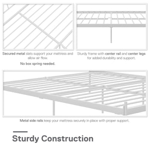 RealRooms Ares Metal Bed - White - King