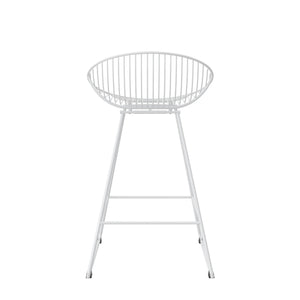 CosmoLiving Ellis Wire Counter Height Bar Stool - White
