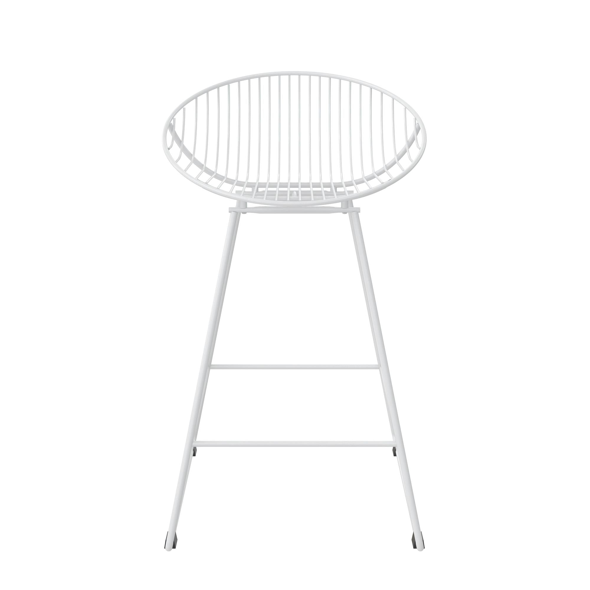 CosmoLiving Ellis Wire Counter Height Bar Stool - White