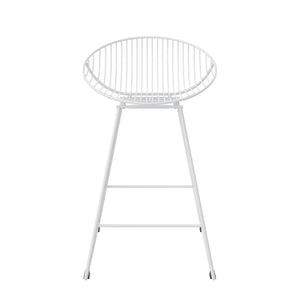 CosmoLiving Ellis Wire Counter Height Bar Stool - White
