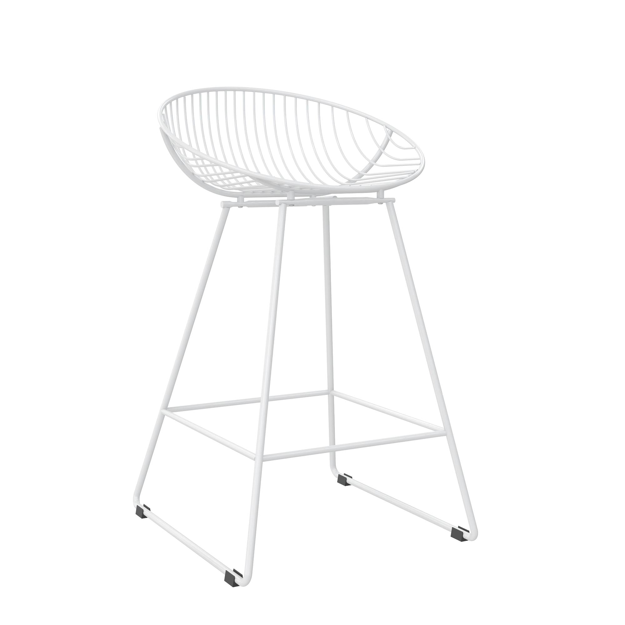 CosmoLiving Ellis Wire Counter Height Bar Stool - White