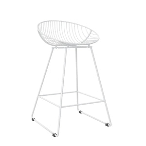 CosmoLiving Ellis Wire Counter Height Bar Stool - White