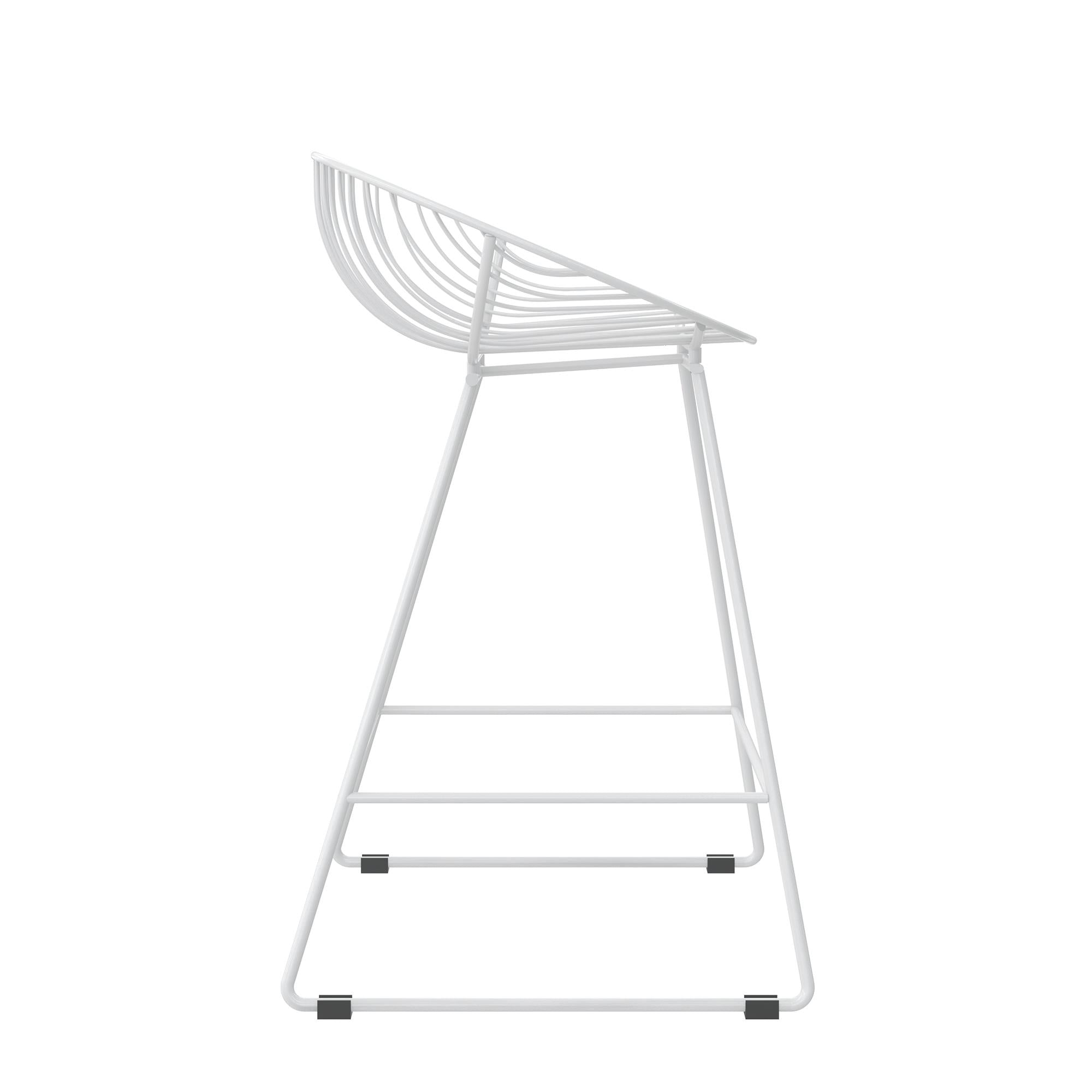 CosmoLiving Ellis Wire Counter Height Bar Stool - White