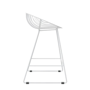 CosmoLiving Ellis Wire Counter Height Bar Stool - White
