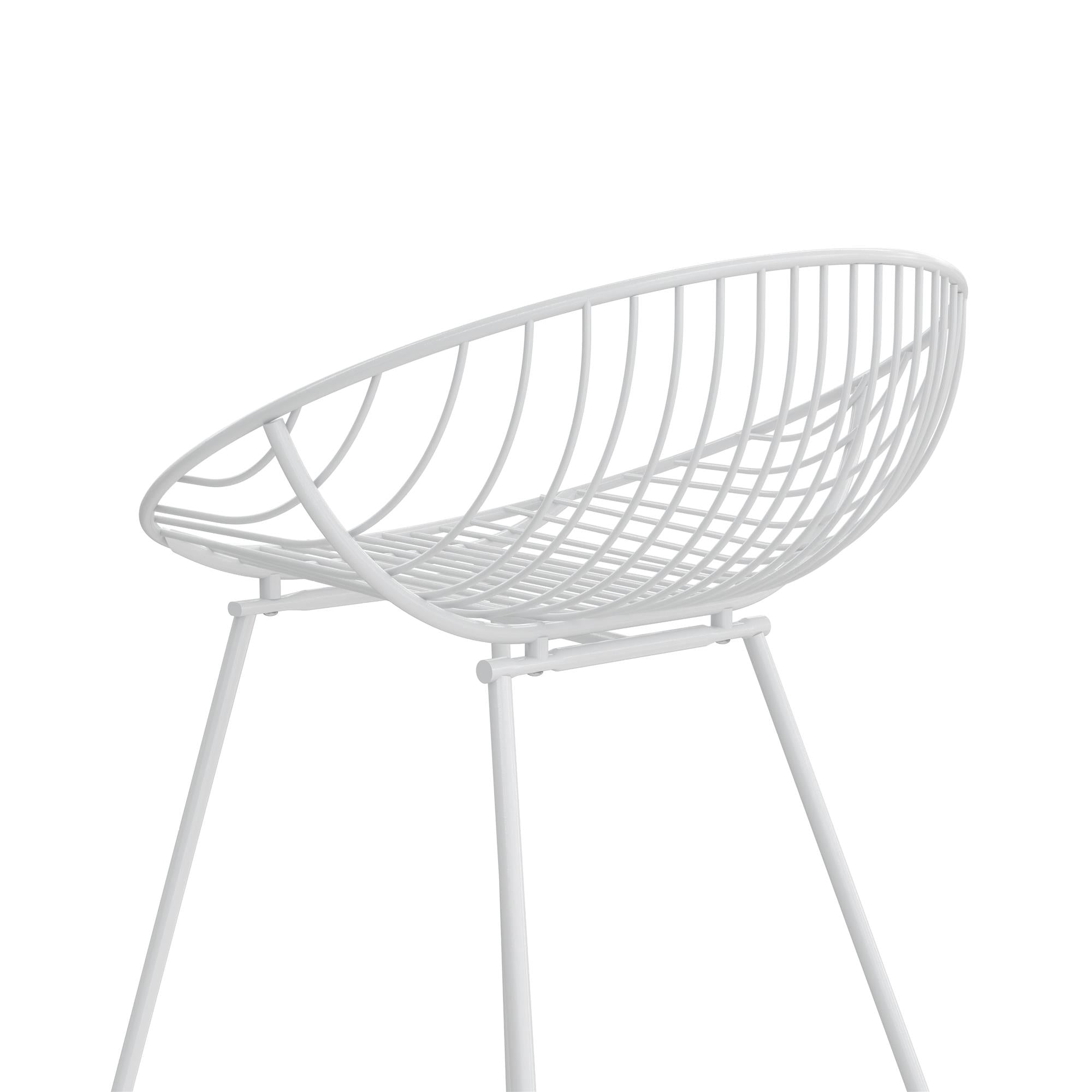 CosmoLiving Ellis Wire Counter Height Bar Stool - White