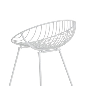 CosmoLiving Ellis Wire Counter Height Bar Stool - White