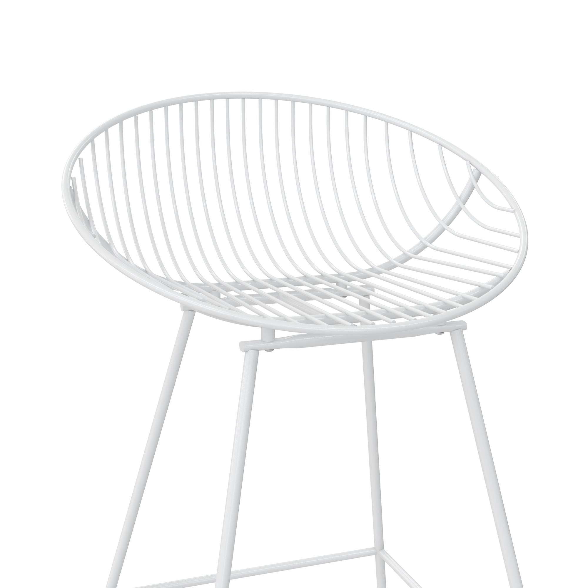 CosmoLiving Ellis Wire Counter Height Bar Stool - White