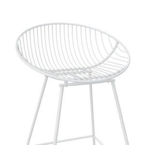 CosmoLiving Ellis Wire Counter Height Bar Stool - White