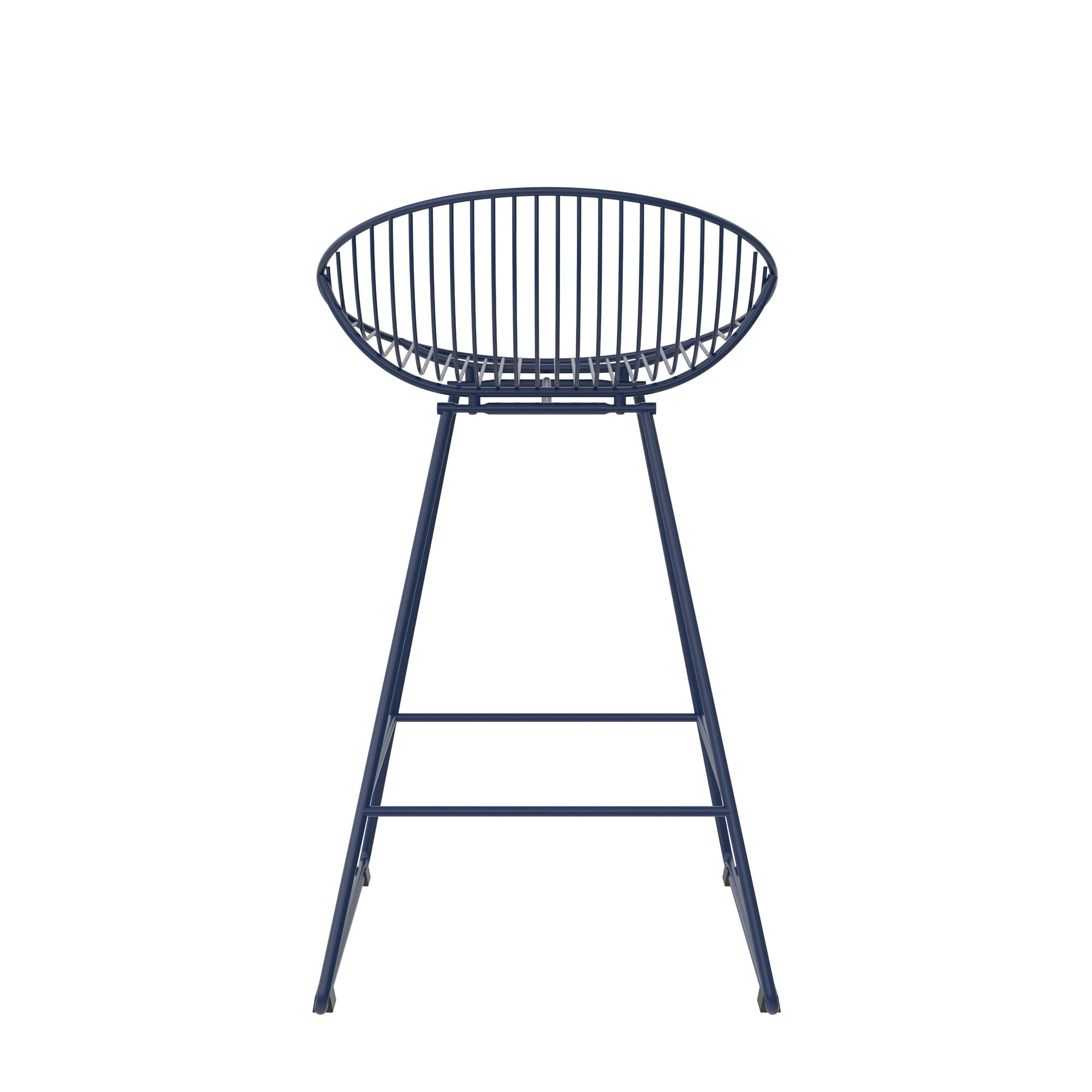 CosmoLiving Ellis Wire Counter Height Bar Stool - Navy