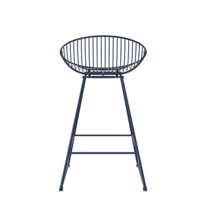 CosmoLiving Ellis Wire Counter Height Bar Stool - Navy