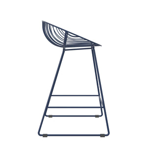 CosmoLiving Ellis Wire Counter Height Bar Stool - Navy