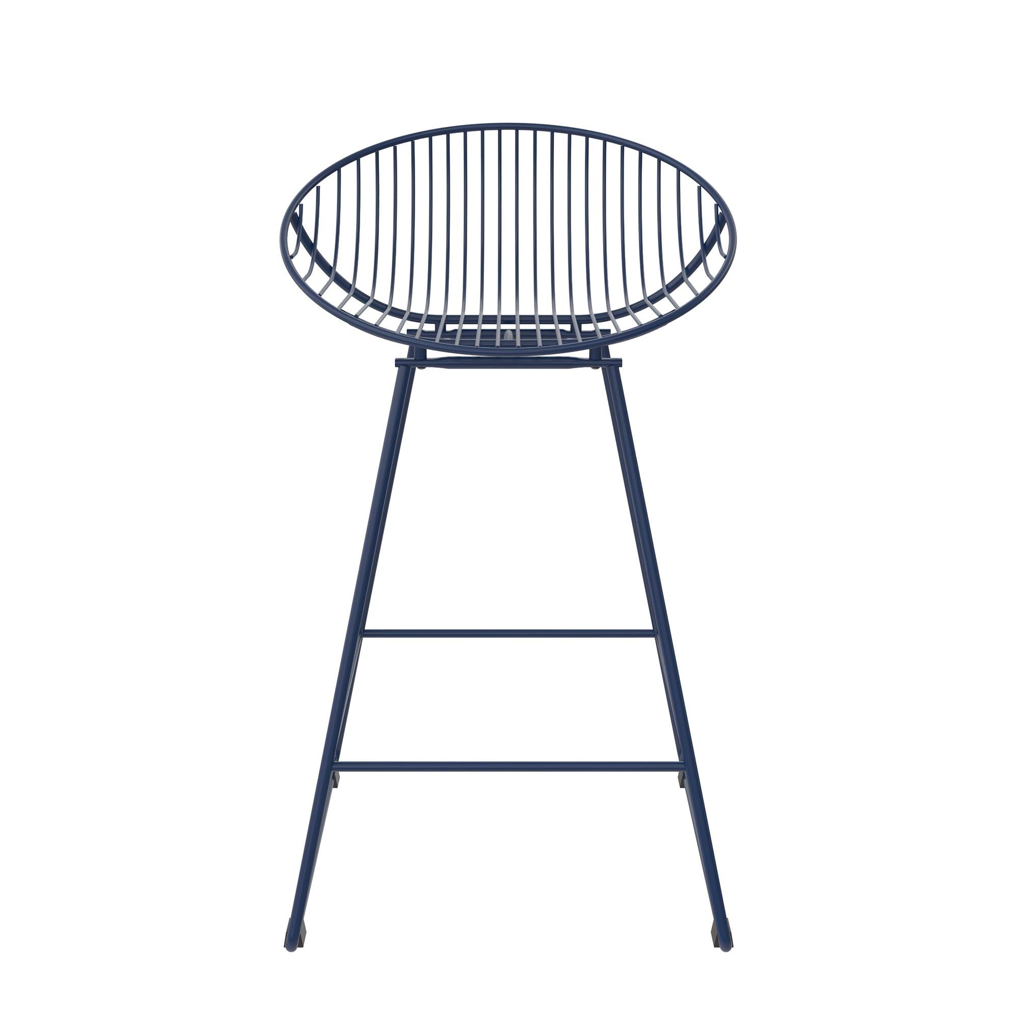 CosmoLiving Ellis Wire Counter Height Bar Stool - Navy