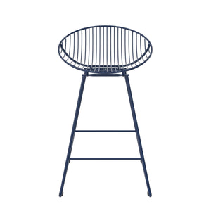 CosmoLiving Ellis Wire Counter Height Bar Stool - Navy