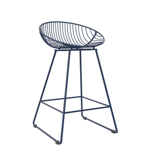 CosmoLiving Ellis Wire Counter Height Bar Stool - Navy