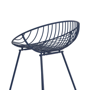 CosmoLiving Ellis Wire Counter Height Bar Stool - Navy