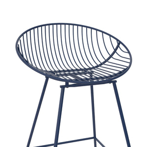 CosmoLiving Ellis Wire Counter Height Bar Stool - Navy