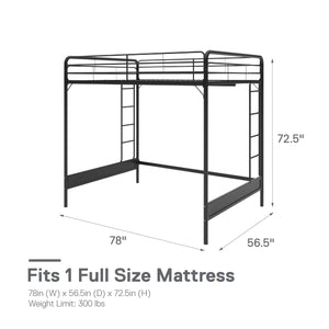 RealRooms Colten Loft Bed - Black - Full