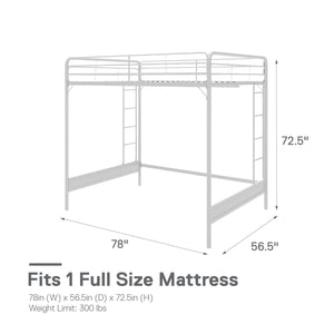 RealRooms Colten Loft Bed - White - Full