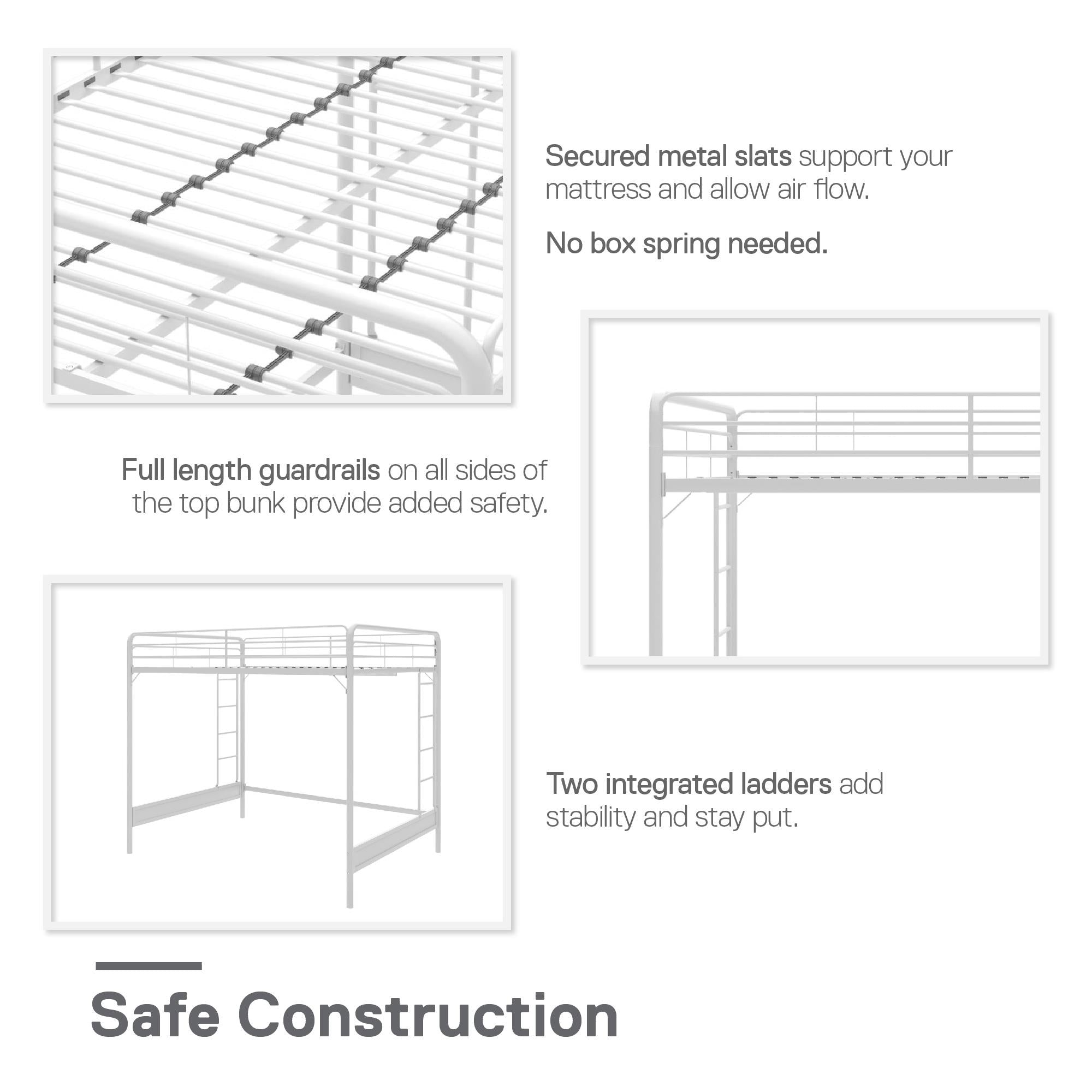 RealRooms Colten Loft Bed - White - Full