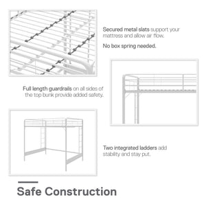 RealRooms Colten Loft Bed - White - Full