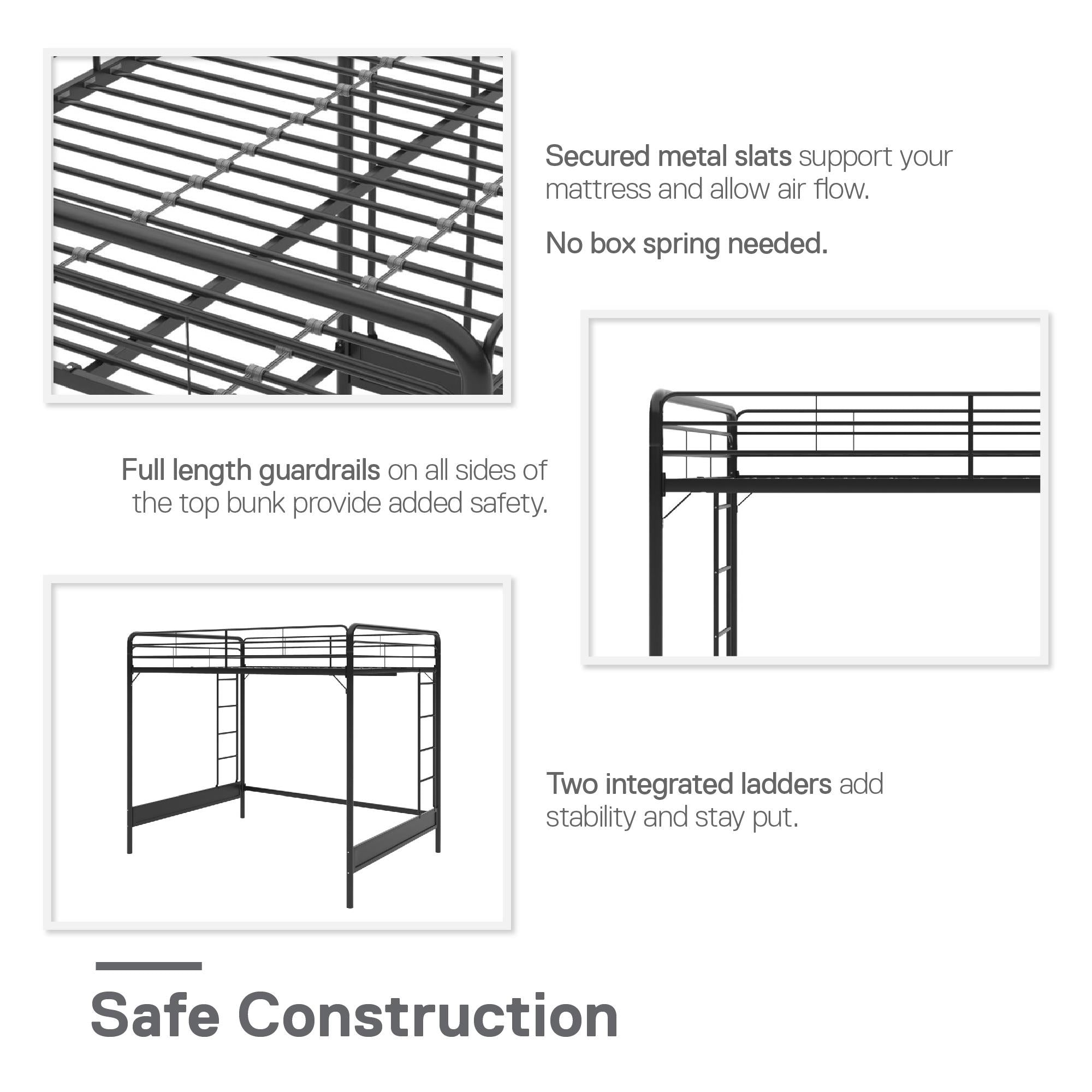RealRooms Colten Loft Bed - Black - Full