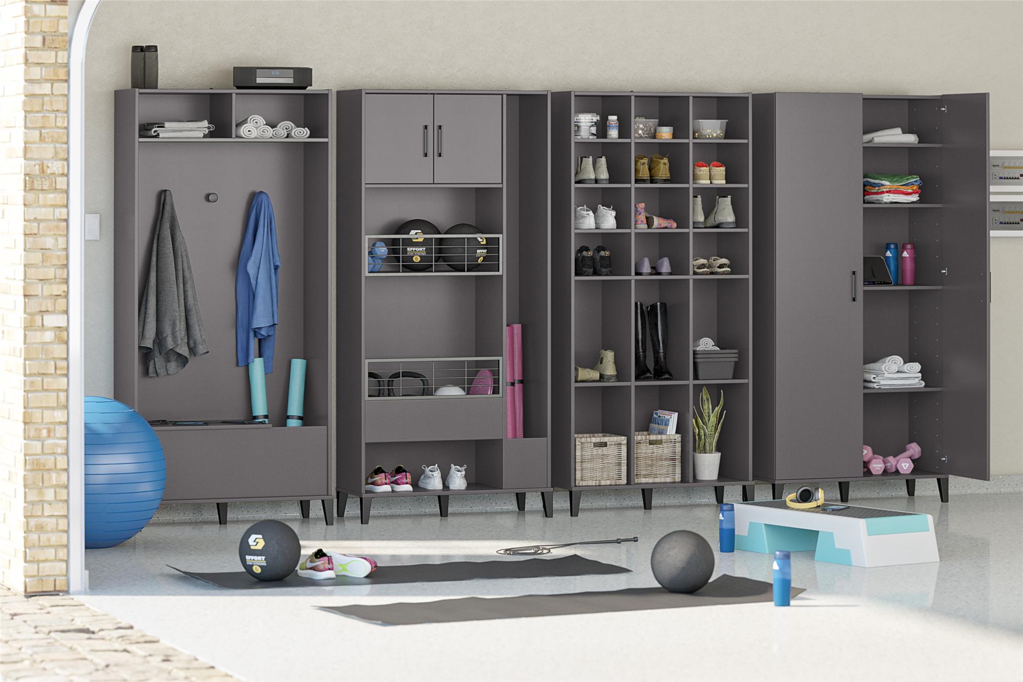 Systembuild Evolution Flex Sports Storage Cabinet - Graphite