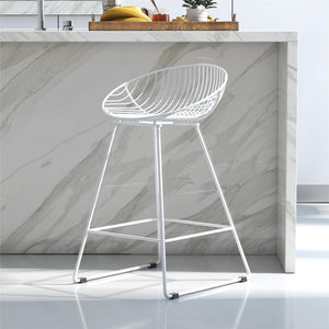 CosmoLiving Ellis Wire Counter Height Bar Stool - White