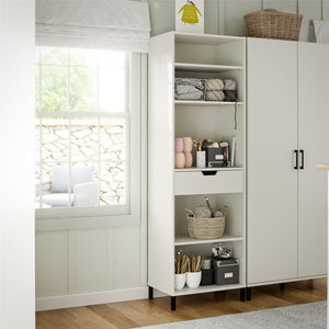 Systembuild Evolution Versa Open Cabinet with Drawer - White