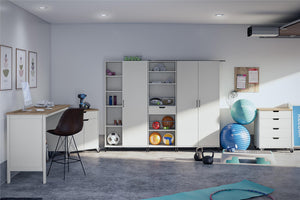 Systembuild Evolution Versa Open Cabinet with Drawer - White
