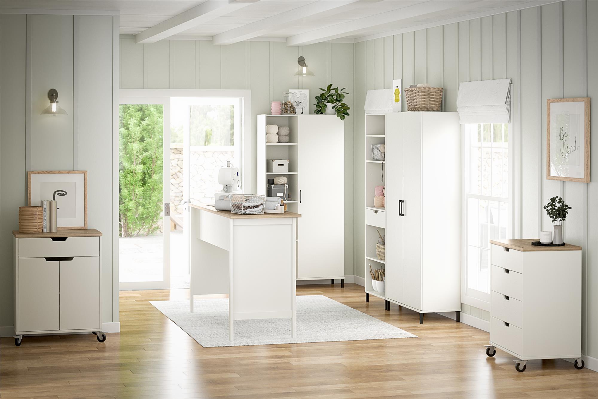 Systembuild Evolution Versa Open Cabinet with Drawer - White