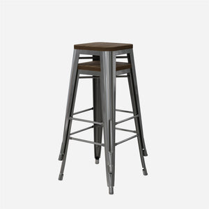 DHP Fusion 30" Stackable Bar Stools, Set of 2 - Silver