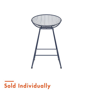 CosmoLiving Ellis Wire Counter Height Bar Stool - Navy