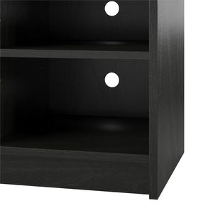 Ameriwood Home Hendrix TV Stand for TVs up to 55" with Electric Fireplace Insert and 6 Shelves - Black Oak