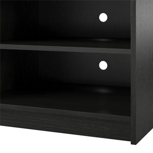Ameriwood Home Hendrix TV Stand for TVs up to 75" with Electric Fireplace Insert and 6 Shelves - Black Oak
