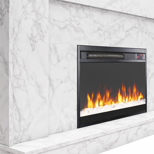 CosmoLiving Liberty Mantel Fireplace - White marble