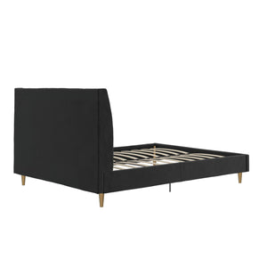 Novogratz Her Majesty Upholstered Bed - Black - Queen