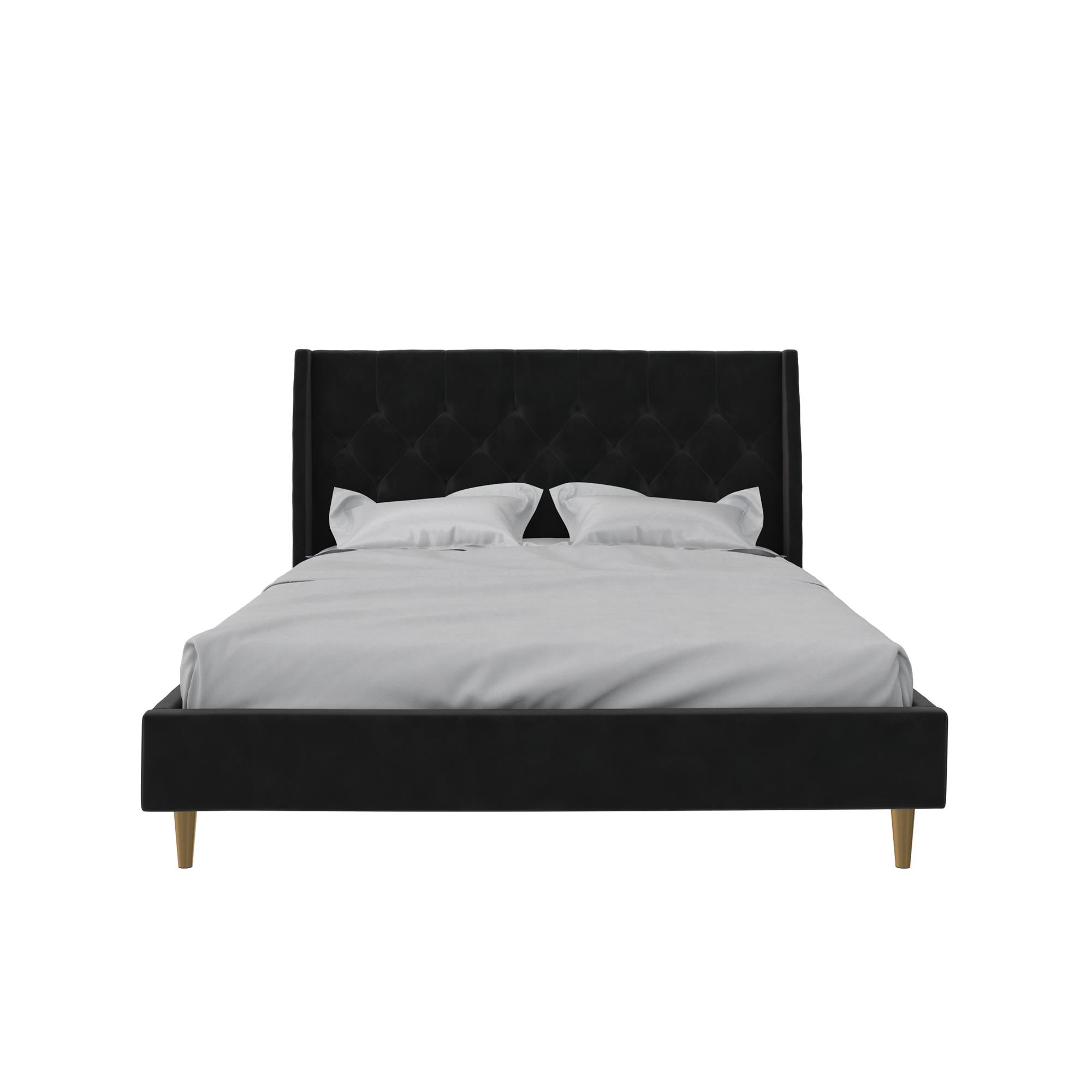 Novogratz Her Majesty Upholstered Bed - Black - Queen