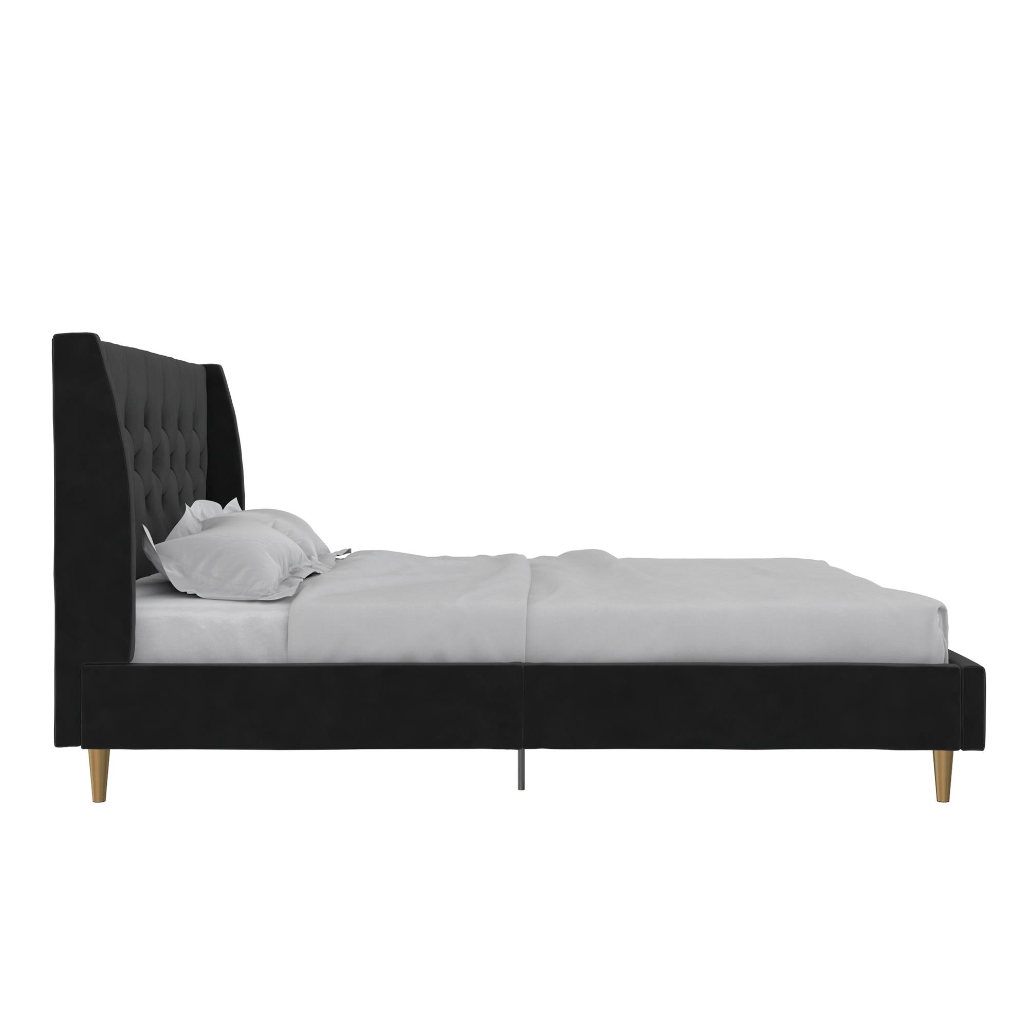 Novogratz Her Majesty Upholstered Bed - Black - Queen